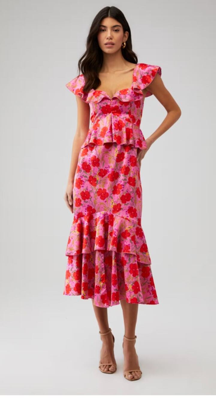 Show Me Your Mumu Reese Dress Ruffle Smooch Floral Womans Small